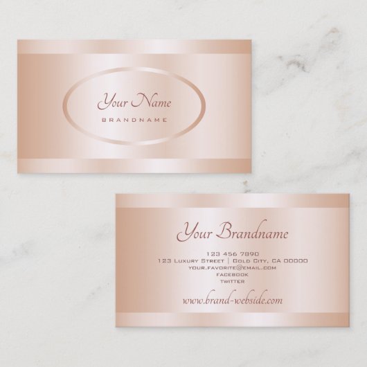 Luxuriöse Rose Gold Effekt Beruflich und stilvoll Visitenkarte (Vorne/Hinten)