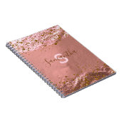Luxuriöse Rose Gold Foil Glittery Stilvolle Elegan Notizblock (Rechte Seite)