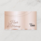 Luxuriöse Rose Gold Glamour mit Logos und Foto Visitenkarte (Vorderseite)