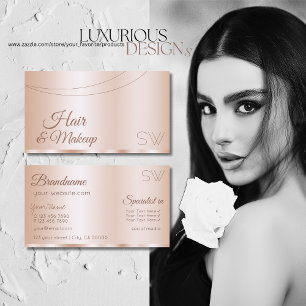 Luxuriöse Rose Gold Glamour mit Monogram Modern Visitenkarte