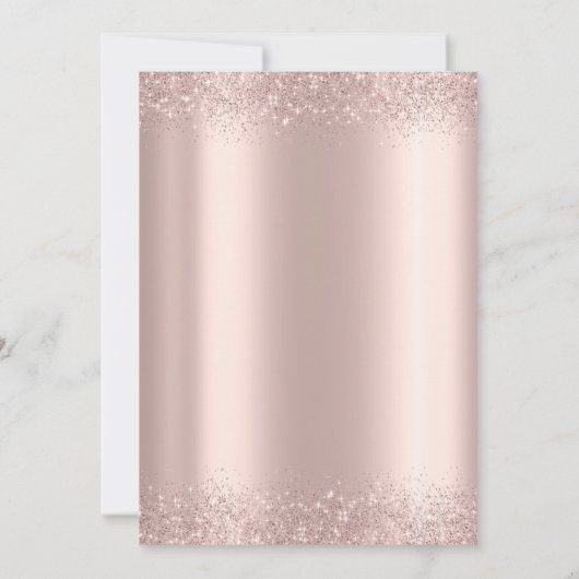 Luxuriöse Rose Gold Glitzer Aquarell Blume 18 Einladung (Rückseite)
