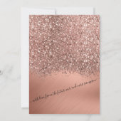 Luxuriöse Rose Gold Glitzer Confetti Metallic Wedd Einladung (Rückseite)