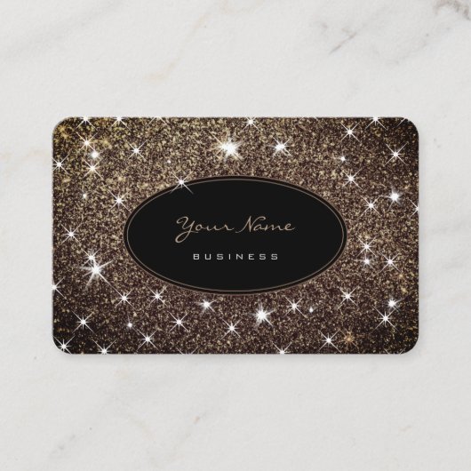 Luxuriöse Rose Gold Glitzer Luminous Stars Elegant Visitenkarte (Vorderseite)