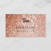 Luxuriöse Rose Gold Glitzer Luminous Stars Logo hi Visitenkarte (Vorderseite)