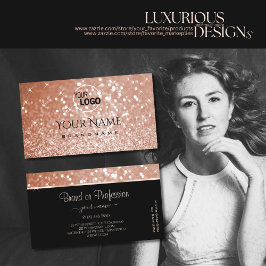 Luxuriöse Rose Gold Glitzer Luminous Stars Logo hi Visitenkarte