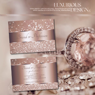 Luxuriöse Rose Gold Glitzer Parco Tassino Visitenkarte