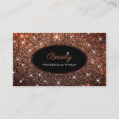 Luxuriöse Rose Gold Glitzer Schönheit Makeup Visitenkarte (Vorderseite)