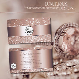 Luxuriöse Rose Gold Glitzer Sparkling Stars und Lo Visitenkarte