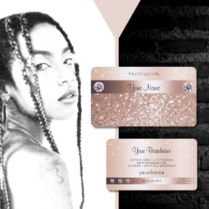 Luxuriöse Rose Gold Glitzer Sparkling Stars Visitenkarte