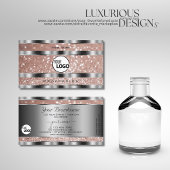 Luxuriöse Rose Gold Glitzer Stars und Logosilber Visitenkarte