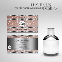 Luxuriöse Rose Gold Glitzer Stars und Logosilber Visitenkarte
