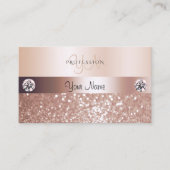 Luxuriöse Rose Gold Glitzer und Monogramm Visitenkarte (Vorderseite)