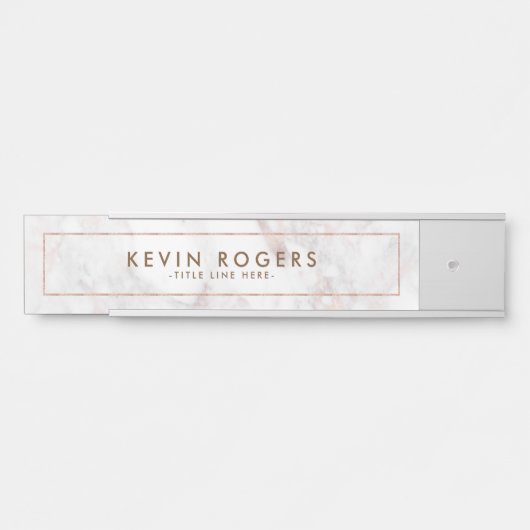Luxuriöse Rose-Gold-Imitate Marmorstruktur Türschild (Vorderseite )