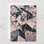 Luxuriöse Rose Gold Künstlerisch Floral Geometric  Einladung (Rückseite)