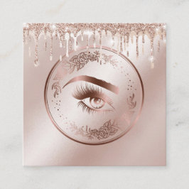 Luxuriöse Rose Gold Lashes Circle Eyes Brows Quadratische Visitenkarte