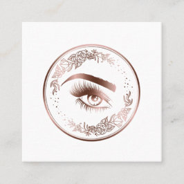 Luxuriöse Rose Gold Lashes Circle Eyes Brows Quadratische Visitenkarte