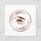 Luxuriöse Rose Gold Lashes Circle Eyes Brows Quadratische Visitenkarte (Vorderseite)