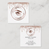Luxuriöse Rose Gold Lashes Circle Eyes Brows Quadratische Visitenkarte (Vorne/Hinten)