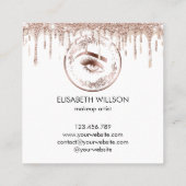 Luxuriöse Rose Gold Lashes Circle Eyes Brows Quadratische Visitenkarte (Rückseite)