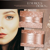 Luxuriöse Rose Gold Leuchtender Glitzer Sparkle St Visitenkarte