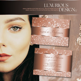 Luxuriöse Rose Gold Leuchtender Glitzer Sparkle St Visitenkarte