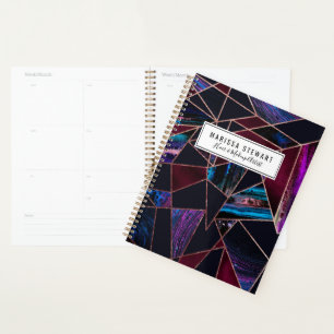 Luxuriöse Rose Gold Liquid Paint Marble Geometric Planer