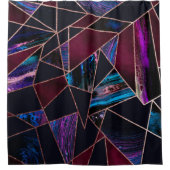 Luxuriöse Rose Gold Liquid Paint Marble Geometrie Duschvorhang (Vorderseite)