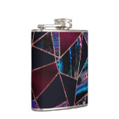 Luxuriöse Rose Gold Liquid Paint Marble Geometrie Flachmann (Rechts)