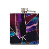 Luxuriöse Rose Gold Liquid Paint Marble Geometrie Flachmann (Rückseite)