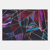 Luxuriöse Rose Gold Liquid Paint Marble Geometrie Geschenkpapier Set (Vorderseite)