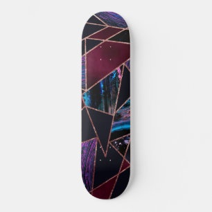 Luxuriöse Rose Gold Liquid Paint Marble Geometrie Skateboard