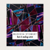 Luxuriöse Rose Gold Liquid Paint Marble Geometrie Visitenkarten (Außenseite Aufgefaltet)