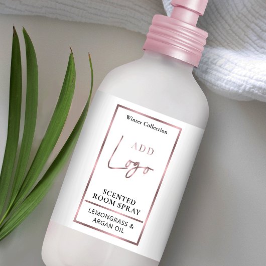 Luxuriöse Rose-Gold-Logo-Room-Sprach-Flaschenetike