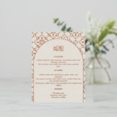 Luxuriöse Rose Gold Mediterrane Tile Wedding Menü (Stehend vorne)