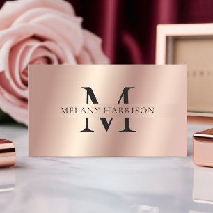 Luxuriöse Rose Gold Metallic Foil Elegante Visitenkarte