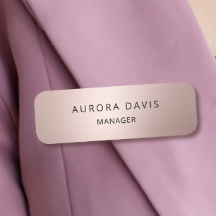 Luxuriöse Rose Gold Metallic Modernes Business Namensschild