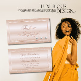 Luxuriöse Rose Gold mit Rahmen und Diamanten Exqui Visitenkarte