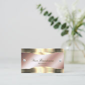 Luxuriöse Rose Gold mit Shiny Diamonds dekoriert Visitenkarte (Stehend Vorderseite)