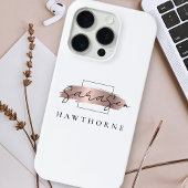 Luxuriöse Rose Gold Monogram Elegant Brush Stroke Case-Mate iPhone Hülle
