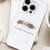 Luxuriöse Rose Gold Monogram Elegant Brush Stroke Case-Mate iPhone Hülle