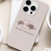 Luxuriöse Rose Gold Monogram Elegant Brush Stroke Case-Mate iPhone Hülle