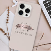 Luxuriöse Rose Gold Monogram Elegant Brush Stroke Case-Mate iPhone Hülle
