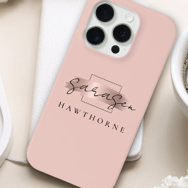 Luxuriöse Rose Gold Monogram Elegant Brush Stroke Case-Mate iPhone Hülle