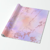 Luxuriöse Rose Gold Peach Pastel Lila Marmor Geschenkpapier (Ungerollt)