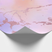 Luxuriöse Rose Gold Peach Pastel Lila Marmor Geschenkpapier (Ecke)