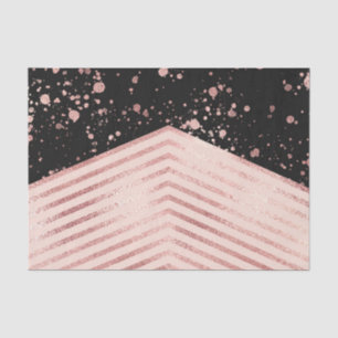 Luxuriöse Rose Gold Pink Black Zickzack Paint Spri Seidenpapier