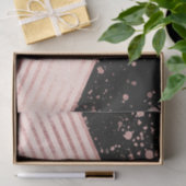 Luxuriöse Rose Gold Pink Black Zickzack Paint Spri Seidenpapier (Geschenk)