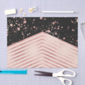 Luxuriöse Rose Gold Pink Black Zickzack Paint Spri Seidenpapier (Handwerk)