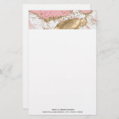Luxuriöse Rose Gold Pink Marmordesign Briefpapier (Vorne/Hinten)