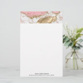 Luxuriöse Rose Gold Pink Marmordesign Briefpapier (Stehend Vorderseite)